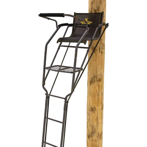 RIVERS EDGE Relax Wide LS 1-Man Ladder Stand, 16 ft. 9 in. H, Lockdown Strapping System, Wide TearTuff Mesh Seat, RE672