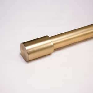 120 in Adjustable Metal Single Curtain Rod with Cylinder Finial in Gold