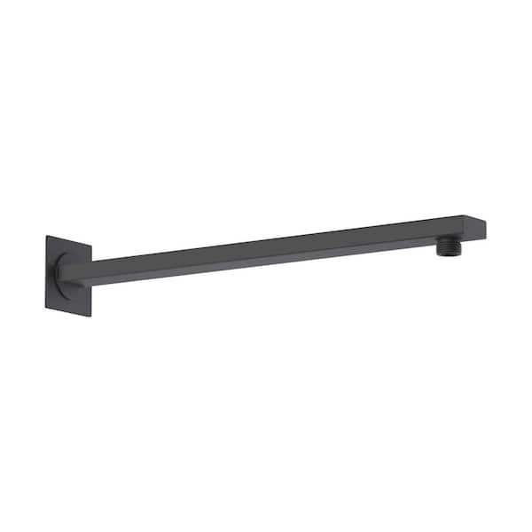 16 in. Wall Mounted Stainless Steel Shower Arm in Matte Black (1-Pack)