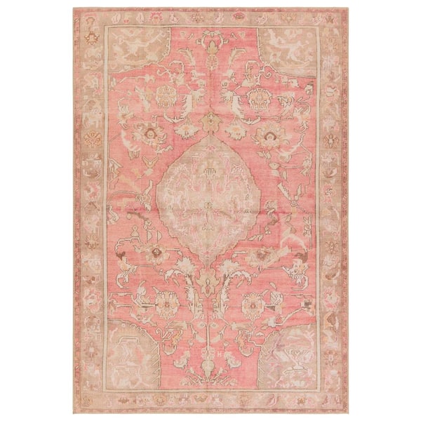 VIBE BY JAIPUR LIVING Cheney Pink/Beige 9 ft. x 12 ft. Medallion Washable Area Rug