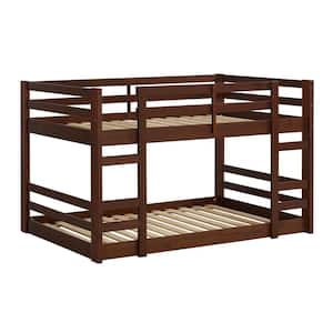 Low Solid Wood Twin Over Twin Bunk Bed - Walnut