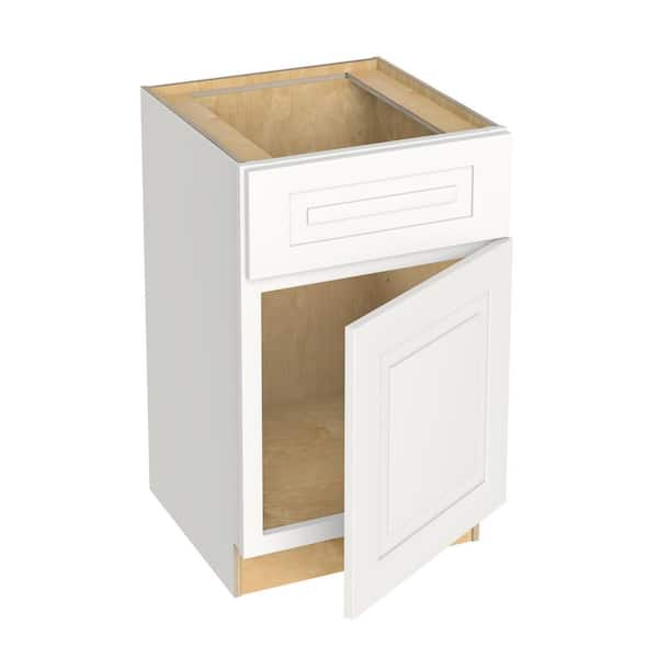 Home Decorators Collection Grayson Pacific White Painted Plywood Shaker Assembled Sink Base Kitchen Cabinet Sft Cls 21 in W x 21 in D x 34.5 in H