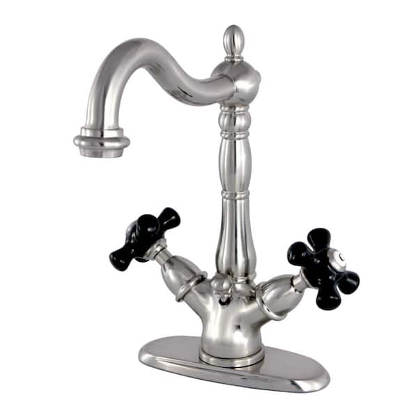Kingston Brass Duchess Single Hole 2-Handle Bathroom Faucet in Brushed Nickel