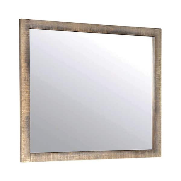 Benjara 14.8 in. W x 26 in. H Wooden Frame Gold Wall Mirror