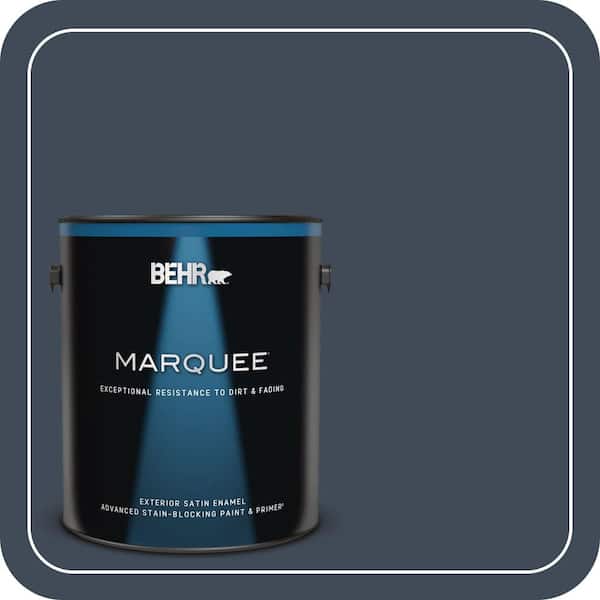 BEHR MARQUEE 1 gal. #PPF-58 Dark Night Satin Enamel Exterior Paint & Primer