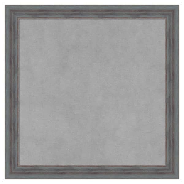 Amanti Art Dixie Grey Rustic 18 in. x 18 in. Framed Magnetic Board