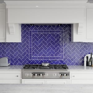 Viva Azul 3 in. x 6 in. Ceramic Wall Take Home Tile Sample