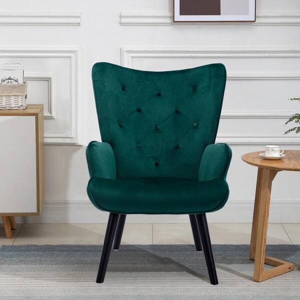 ducon velvet wingback chair