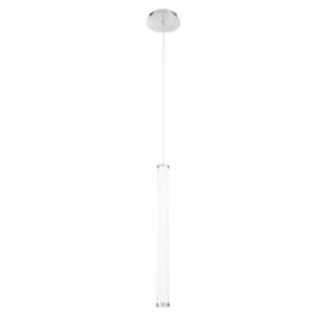 Flare 25 in. 230-Watt Equivalent Integrated LED Brushed Nickel Pendant with Acrylic Shade