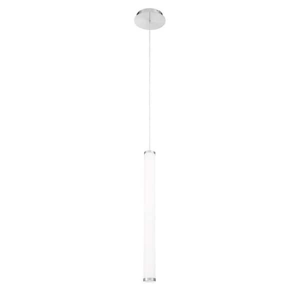 WAC Lighting Flare 25 in. 230-Watt Equivalent Integrated LED Brushed Nickel Pendant with Acrylic Shade