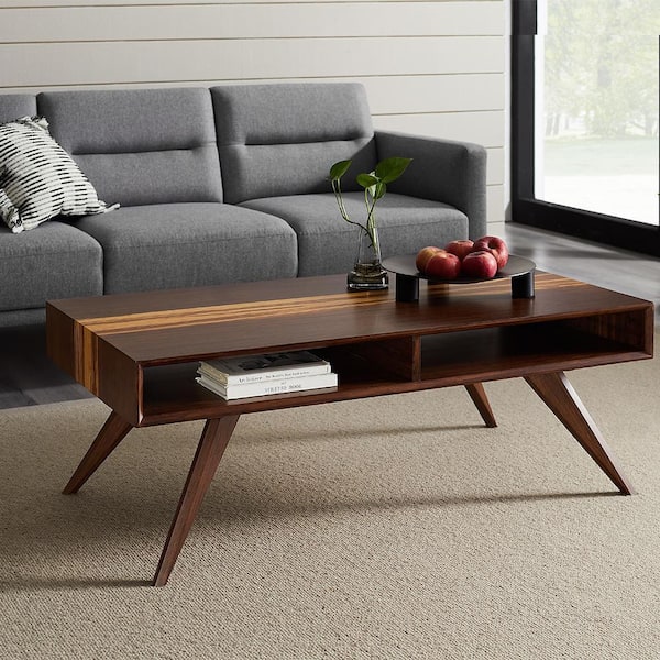 Lesly Vintage 48 in. Natural Rectangle Solid Wood and MDF Coffee