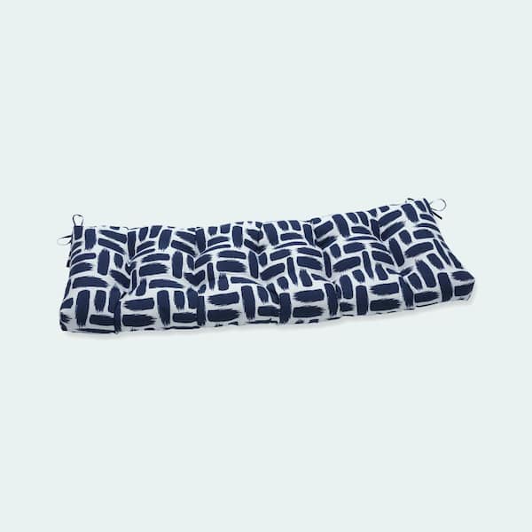 Pillow Perfect Novelty Rectangular Outdoor Bench Cushion in Blue