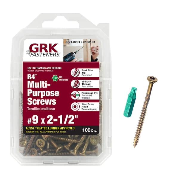 GRK Fasteners #9 x 2-1/2 in. Star Drive Bugle Head R4 Multi-Purpose Screw (100-per Pack)
