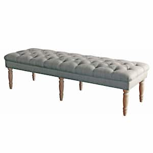 Gray Layla Tufted Bench