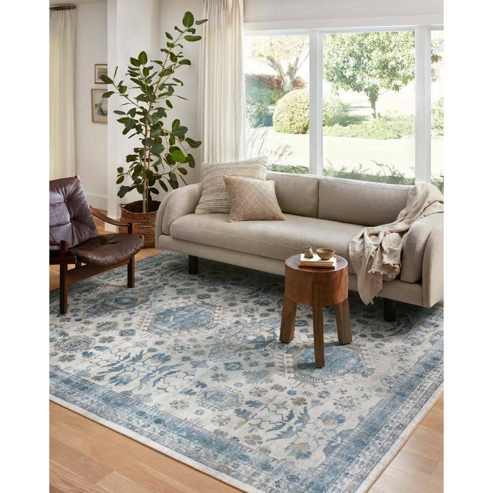 Ivory Medallion Synthetic Easy Care Area Rug 27" x 45"