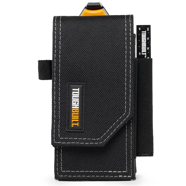 TOUGHBUILT Smart Phone Pouch, Black with steel clasp and pockets for  notebook and carpenter pencil TB-33 - The Home Depot