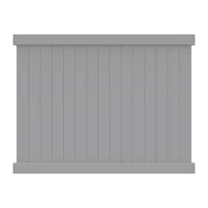 Bryce 6 ft. x 8 ft. Gray Privacy Flat Vinyl Framed Fence Panel