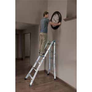 18 ft. Reach Aluminum Telescoping Multi-Position Ladder with 300 lbs. Load Capacity Type IA Duty Rating