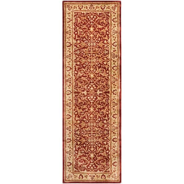 Persian Legend 3 ft. x 12 ft. Rust/Beige Border Floral Oriental Runner Rug