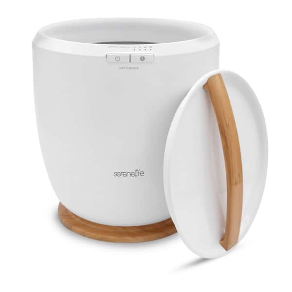Single Electric Bucket Towel Warmer-Timer 15/30/45/60min, 12L Capacity, Brown Natural Finish - SLTLWS450