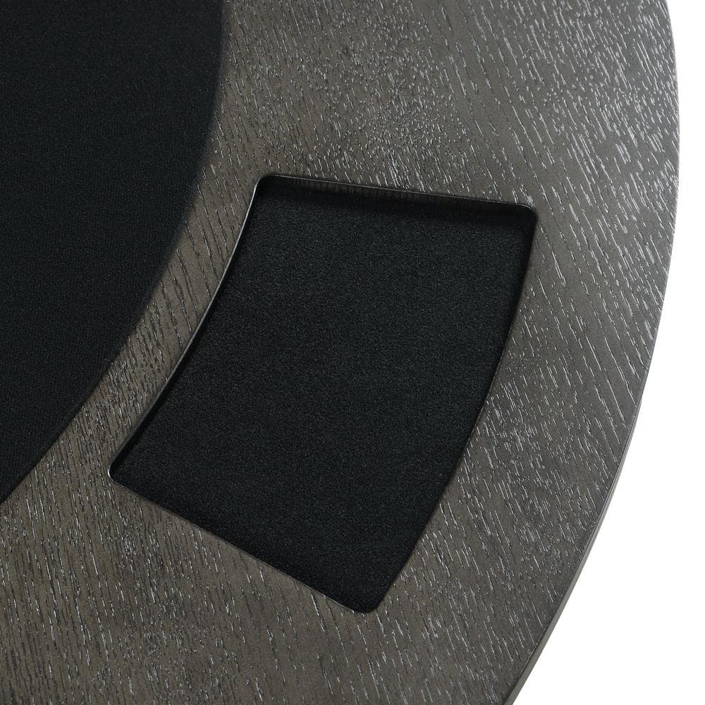Contemporary Modern 48" Gray Round Game Table with Storage