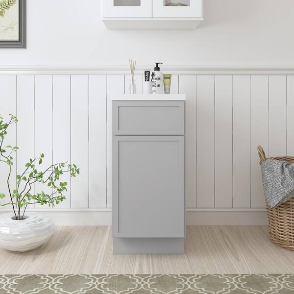 Vanity Art 15 in. W x 21 in. D x 32.5 in. H 1-Drawer Bath Vanity Cabinet Only in Gray