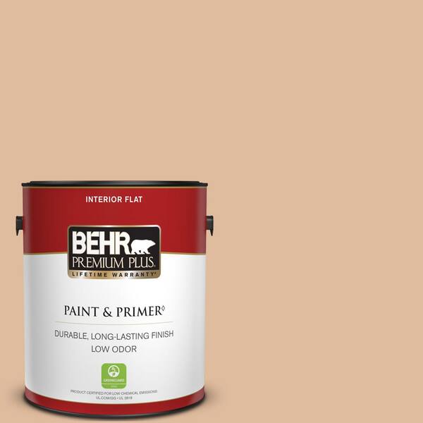 BEHR PREMIUM PLUS 1 gal. Home Decorators Collection #HDC-CT-04 Chic Peach Flat Low Odor Interior Paint & Primer