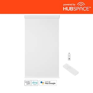 White Cordless Blackout Polyester Fabric Smart Roller Shades 48 in. x 72 in. L Powered by Hubspace (With Gateway)