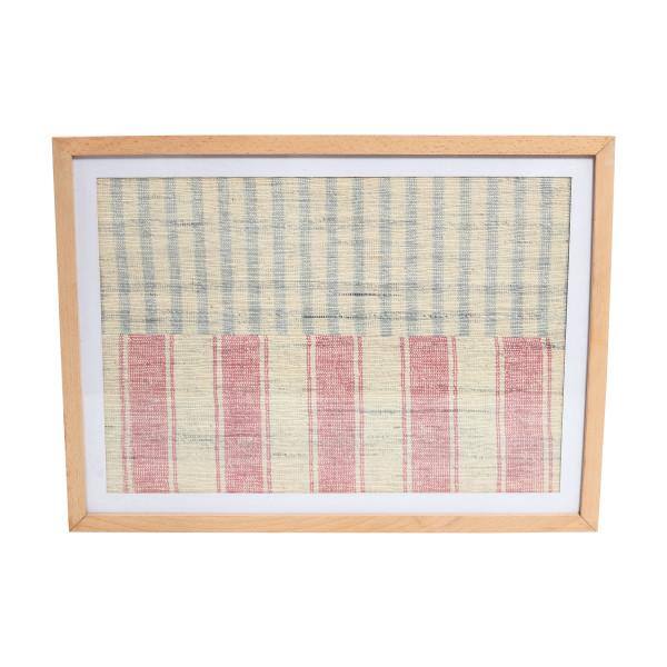 Southwestern Handwoven Cotton Wall Art with Wood Frame