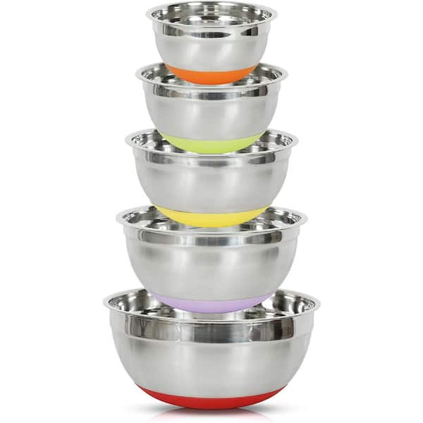 THE CLEAN STORE 5-Piece Large Stainless Steel Mixing Bowls Set