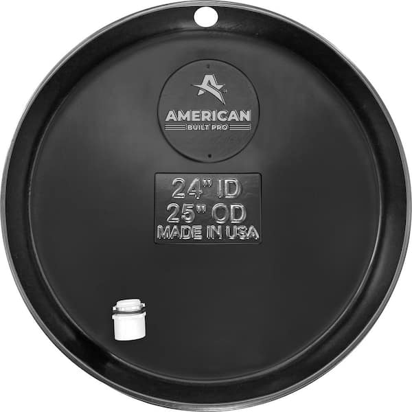 AMERICAN BUILT PRO 24 in. Drilled Plastic Water Heater Drain Pan with 1 in. Drainhose Adapter