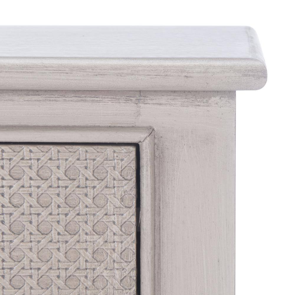 Greige Wood and Metal Hallway Table with Storage