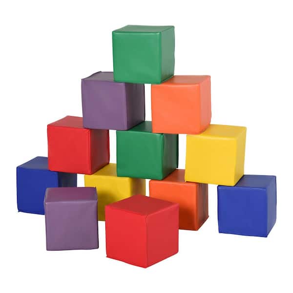 12-Piece Orange Multicolor Indoor Soft Play Blocks