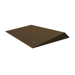 TRANSITIONS Angled Entry Door Threshold Mat, Brown, Rubber, 25 in. L x 40 in. W x 2.5 in. H