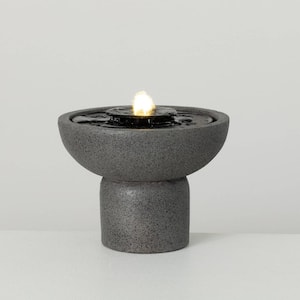 8.25 in. Small Gray Pedestal Fountain, Resin