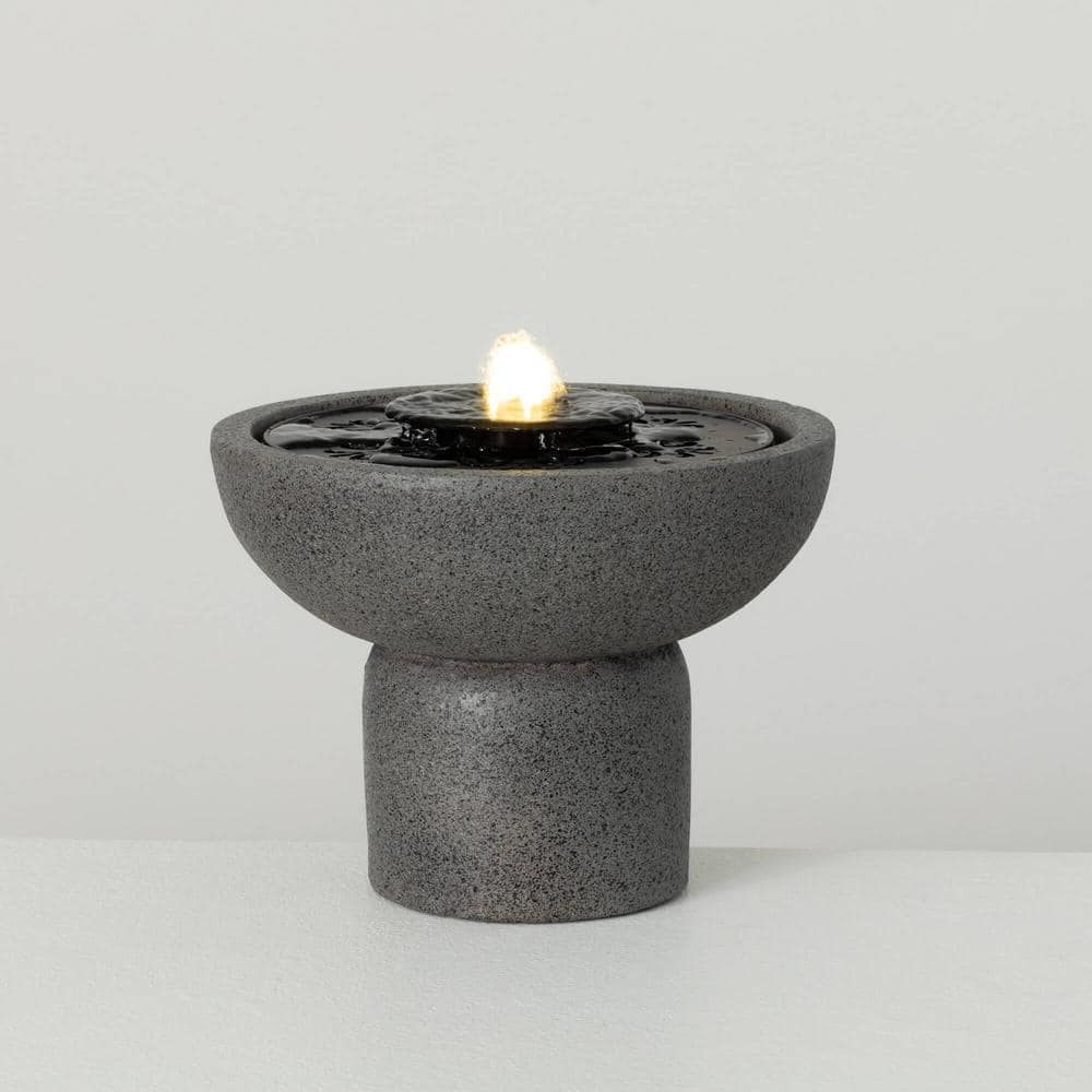 SULLIVANS 8.25 in. Small Gray Pedestal Fountain, Resin CMT1272 - The ...