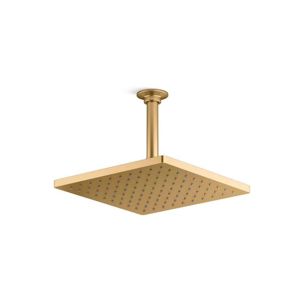 KOHLER Honesty 1-Spray Patterns with 2.5 GPM 10 in. Wall Mount Fixed Shower Head in Vibrant Brushed Moderne Brass