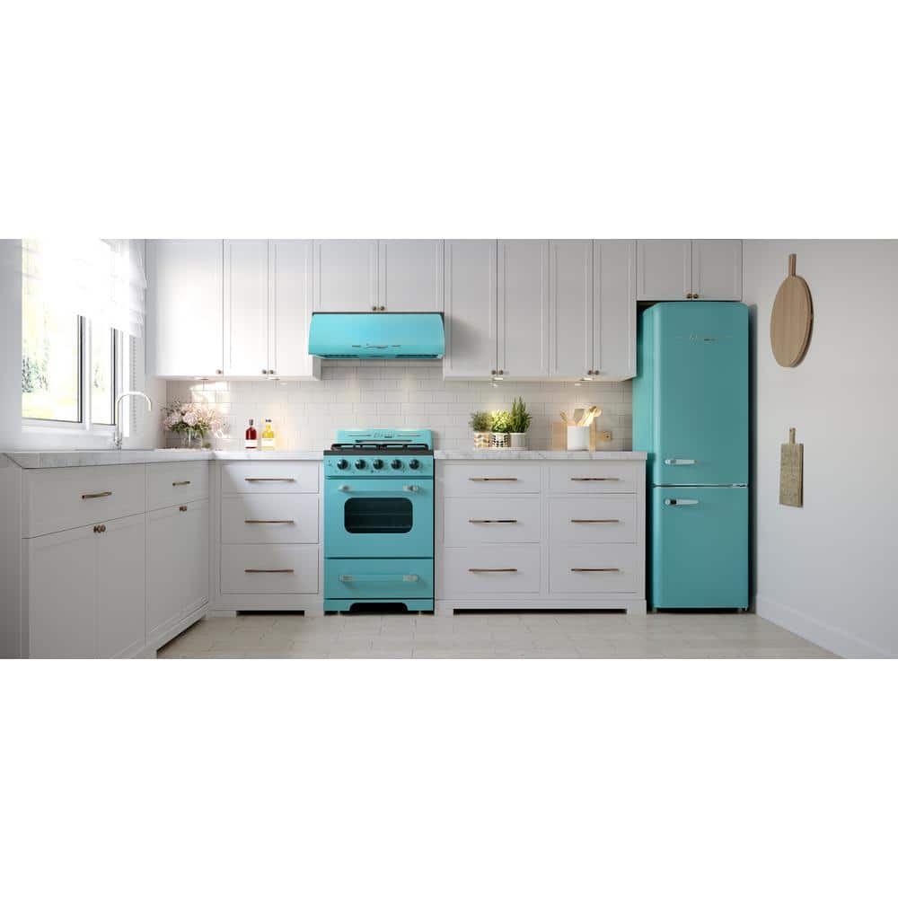 Ocean Mist Turquoise 24" Stainless Steel Under Cabinet Range Hood