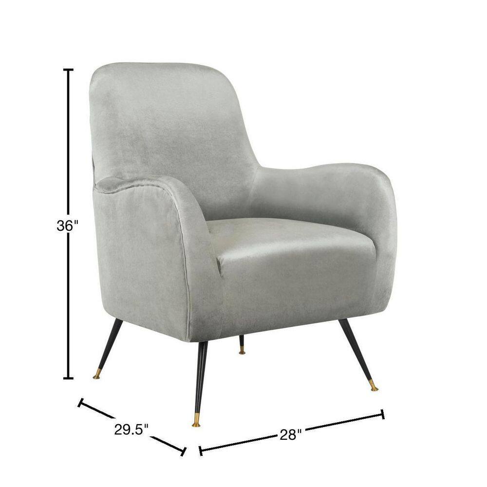 Elegant Transitional Beige Velvet Accent Chair with Gold Cap Legs