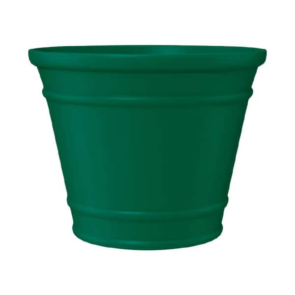 CHG CLASSIC HOME & GARDEN 11.9 in. D x 9.5 in. H Sophia Dark Green Plastic Pot with Drainage Plug