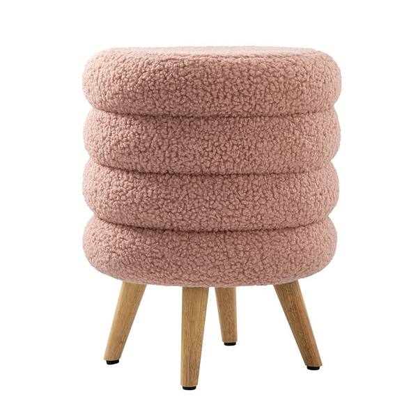 NEW Salmon Plain 10-26 Cm Solid Small Plain Footstool With Wooden or  Plastic Feet / Upholstered Handmade Footrest Bed Step Stool Pink 