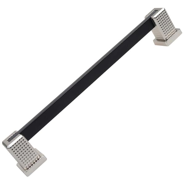 GlideRite 7-9/16 in. Center Modern Flat Embossed Matte Black Cabinet Drawer Pulls (10-Pack)