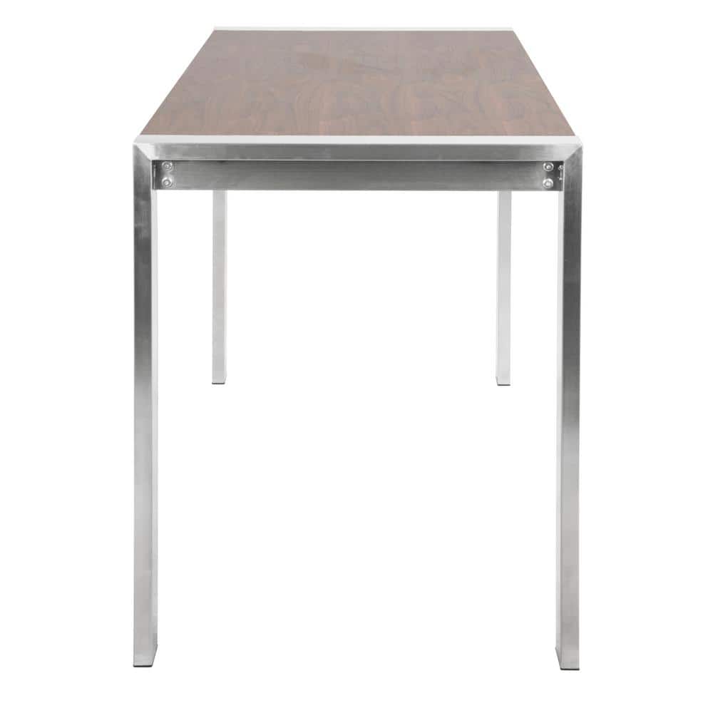 Fuji 48'' Silver and Walnut Contemporary Counter Height Dining Table