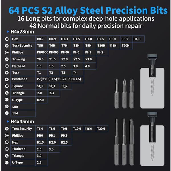 YICHUHAOXI Mini Electric Screwdriver Set 70-in-1 Precision Kit