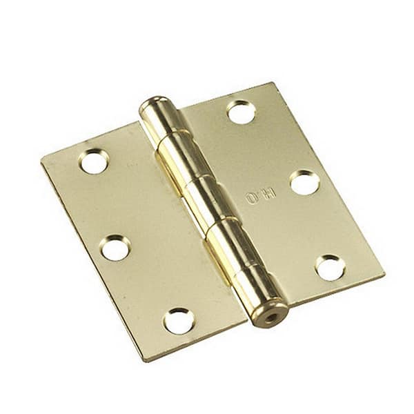 Onward 3 in. x 3 in. Brass Full Mortise Butt Hinge with Removable Pin (2-Pack)