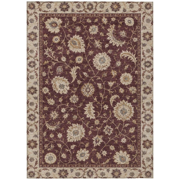 Chantille Machine Washable Indoor/Outdoor Abstract ACN3129 Burgundy 10 ft. x 14 ft. Area Rug