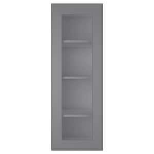 15 in. W X 12 in. D X 42 in. H in Shaker Gray Plywood Ready to Assemble Wall Kitchen Cabinet with 1-Door 3-Shelves
