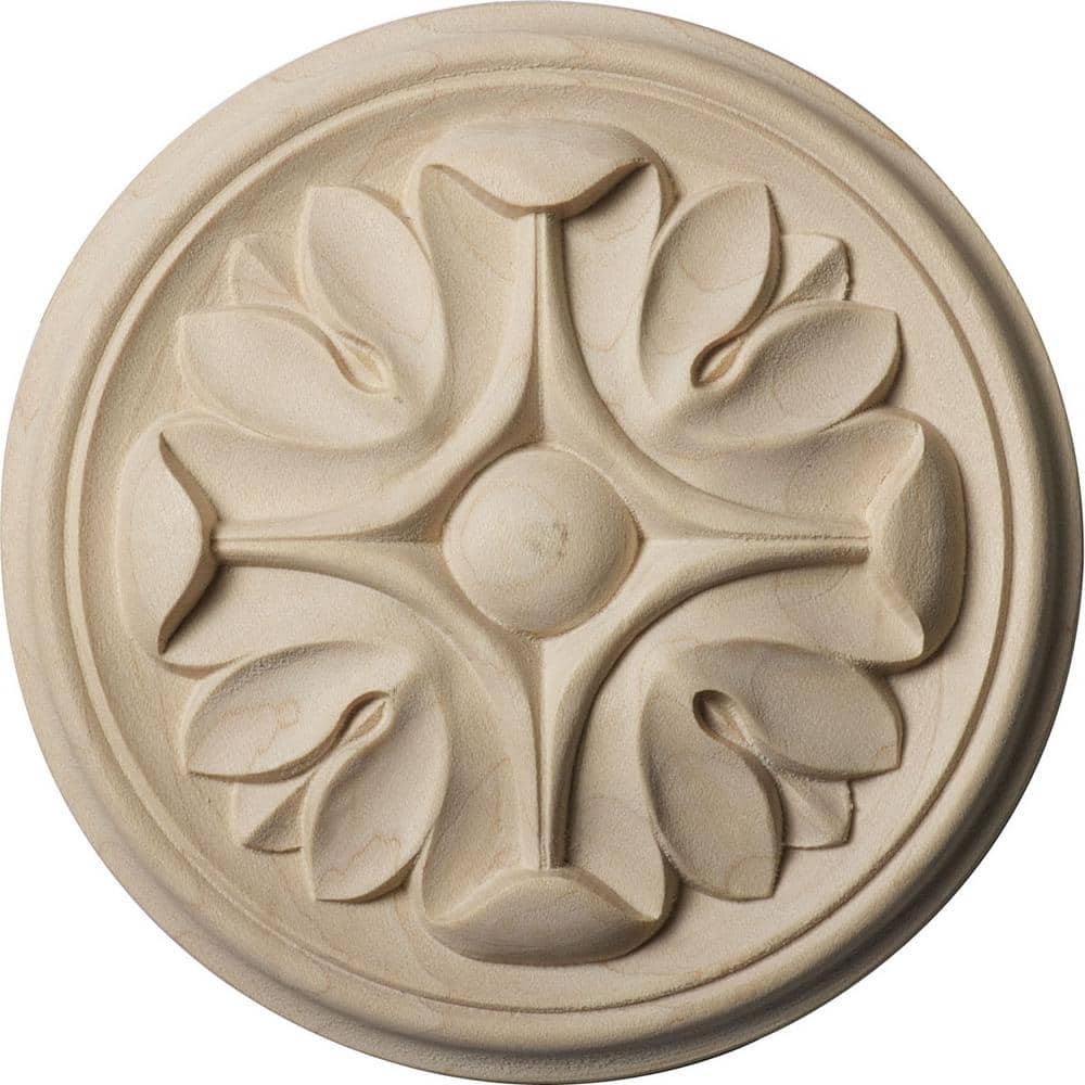Unfinished Rubberwood Round Rosette 4.25" x 4.25"
