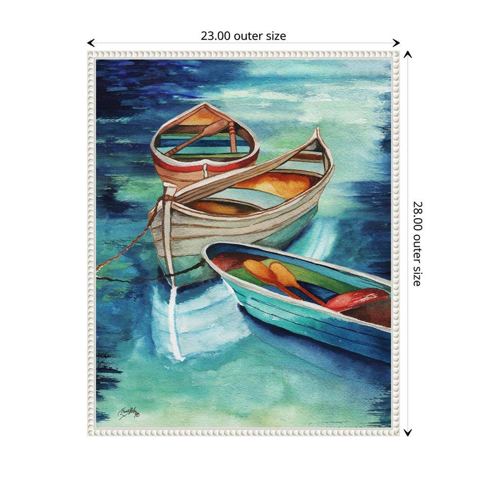 Beaded Perimeter Nautical Rowboats Canvas Wall Art