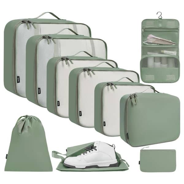 Numhew 10-Piece Matcha Green Packing Cubes, Various Sizes Packing Organizer for Luggage